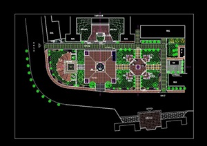 某现代详细广场全套设计cad施工图