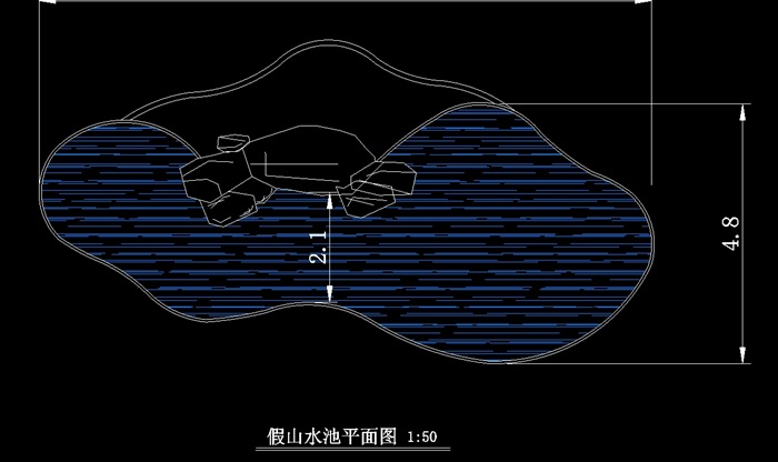 假山水池设计cad平面图(1)