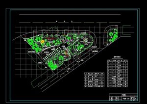 某大道三角绿地绿化设计cad方案图