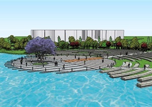 滨湖坡地公园景观详细设计SU(草图大师)模型