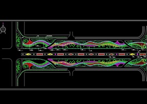 某立交桥下景观绿化设计cad方案图