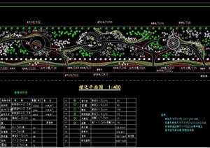 道路旁绿化设计cad方案图