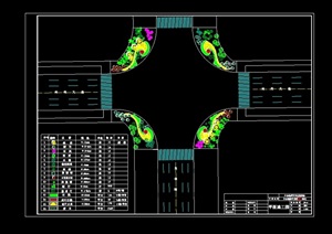 南京某开发区道路绿化设计cad全套