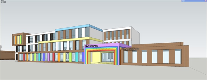 现代彩色幼儿园详细建筑设计su模型