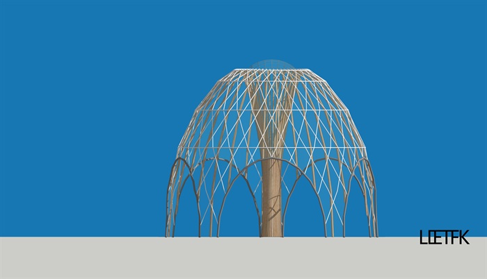 穹顶构筑物小品设计su模型