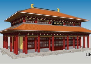 祈福殿寺庙建筑设计SU(草图大师)模型