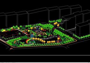 月牙广场绿地设计cad方案
