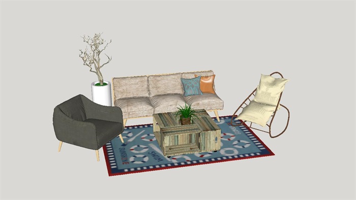 16套沙发茶几ＳＵ家具模型(10)