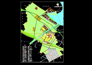 某镇详细完整设计cad总体规划图