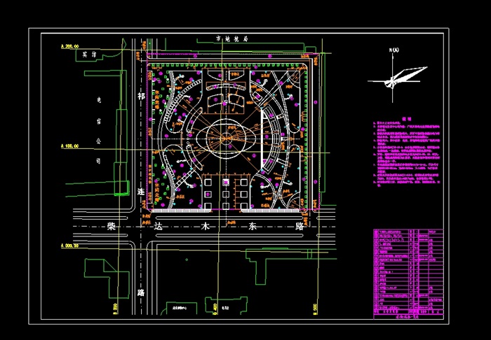 某现代文化广场规划设计cad方案图(1)