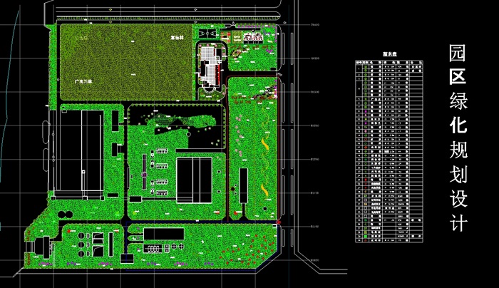 某厂区环境绿化设计cad方案图(1)