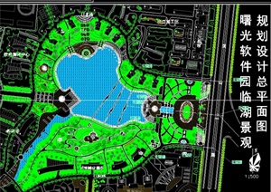 曙光软件园临湖绿化设计cad平面