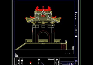 古建详细旅游寺庙建筑设计cad方案