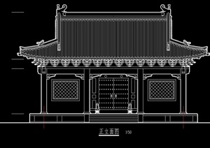 唐风古建寺庙详细设计cad方案