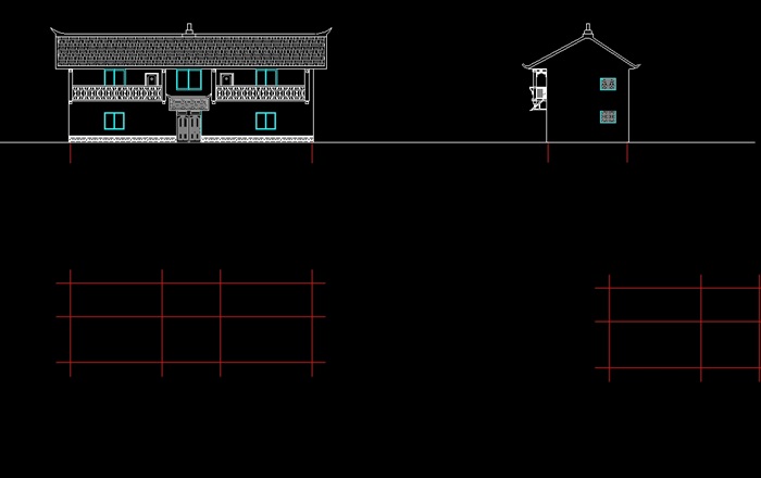 桂北民居住宅建筑设计cad方案(1)