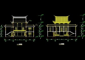 古建寺庙建筑设计cad方案图