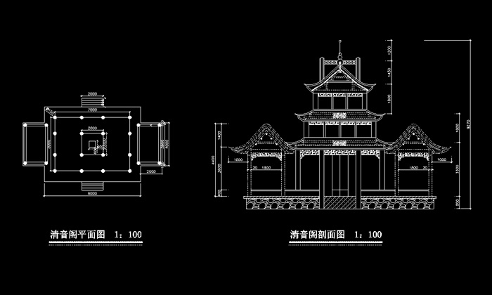 寺庙建筑设计cad方案(2)