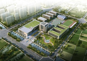 靖江职业技术学院建筑方案ＳＵ模型