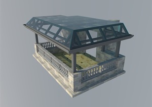 阳光顶棚遮雨棚设计SU(草图大师)模型