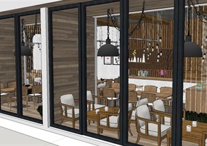 现代风格咖啡厅装潢方案ＳＵ模型