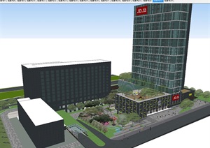 现代永明大厦商业办公建筑与景观方案ＳＵ模型