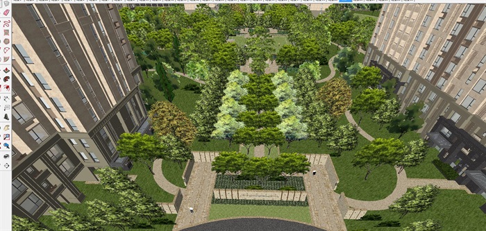 新古典风格万科粹叠园小区建筑与景观方案ＳＵ模型(2)