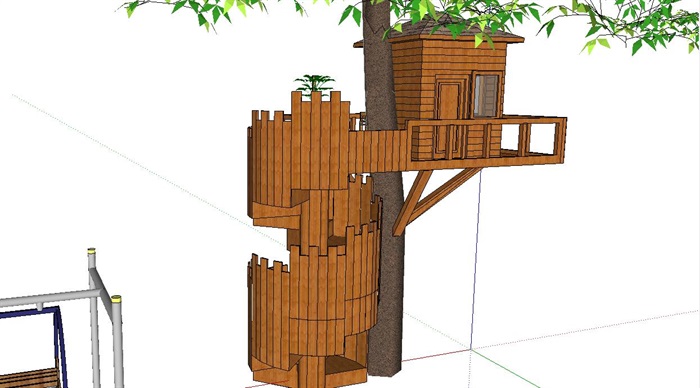 树屋独特居住建筑设计su模型