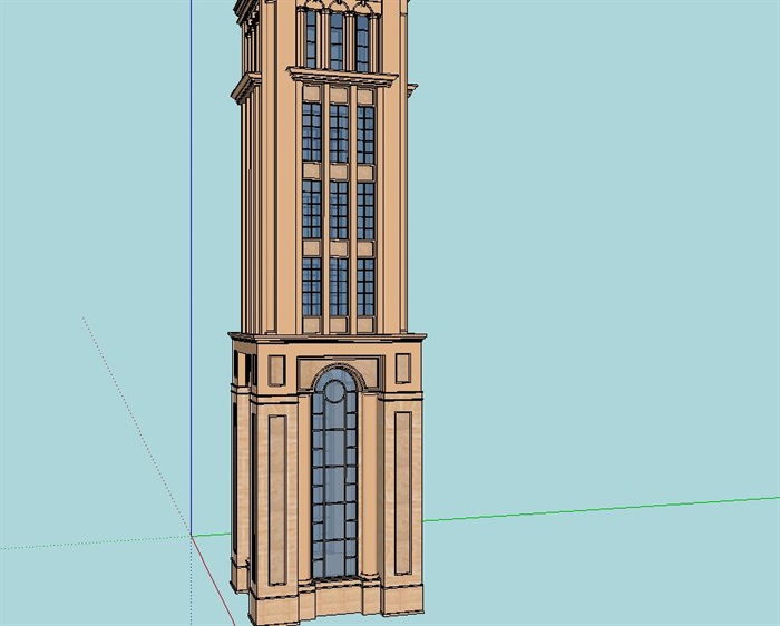 欧式钟楼塔设计su模型
