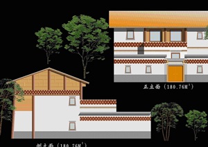 云南藏民居住宅建筑设计cad方案