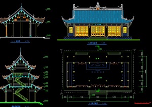 宝轮寺修复详细建筑设计cad方案