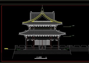 仿古详细寺庙建筑设计cad方案图