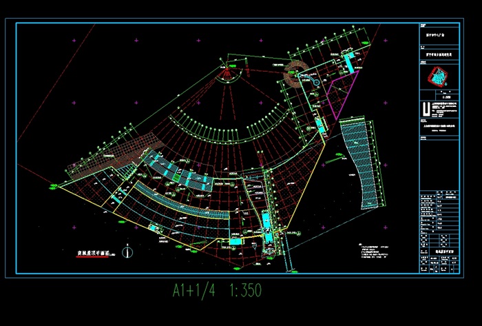 青海西宁市城市中心广场建筑设计cad施工图(2)