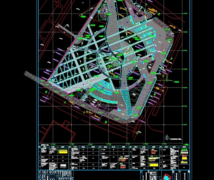 青海西宁市城市中心广场建筑设计cad施工图(6)