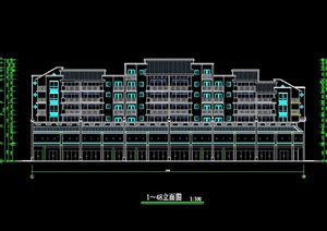 中式一套完整的民居商住楼建筑设计cad方案