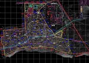城市综合服务区控制性详细规划设计cad方案