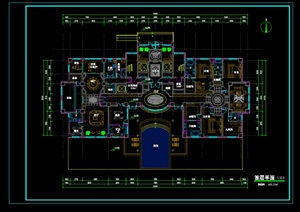豪宅住宅详细设计cad方案平面