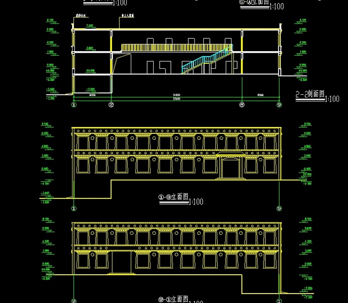 藏式风格门诊楼建筑cad方案图(1)