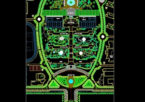 高级中学中心区绿化规划cad方案图