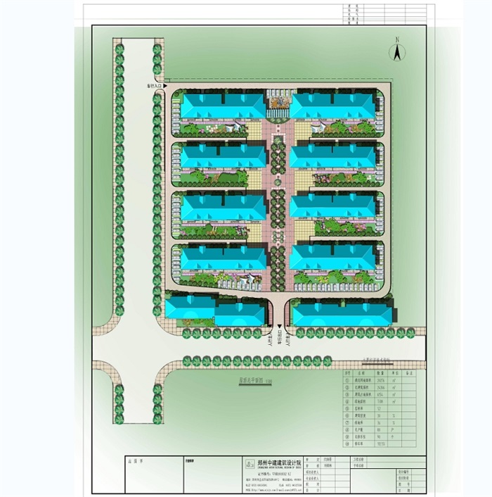 现代住宅小区规划cad方案带效果图(1)