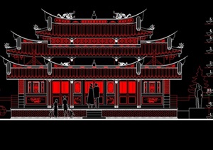 闽南寺庙古建筑平立面方案