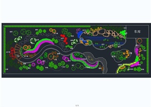 现代庭院绿化详细设计cad平面图