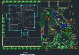 别墅庭院详细绿化cad施工图