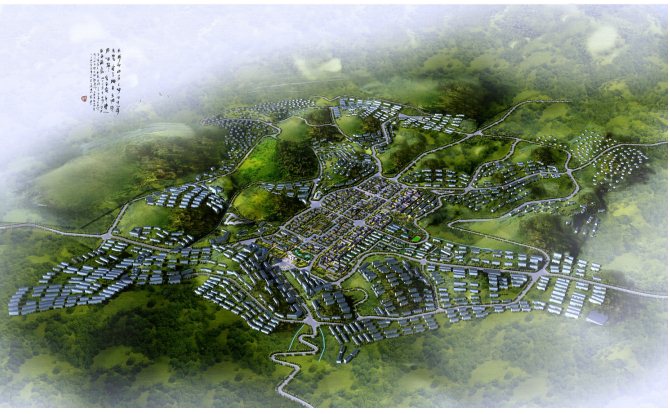 山地乡镇组团概念性城市设计规划方案(1)
