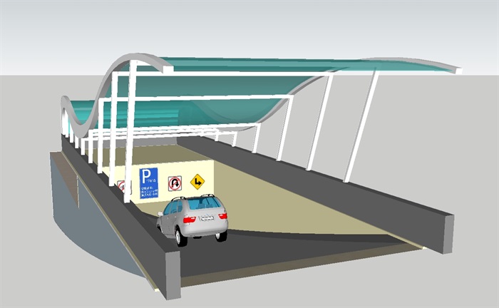 四个地下停车场入口方案SU设计模型(9)