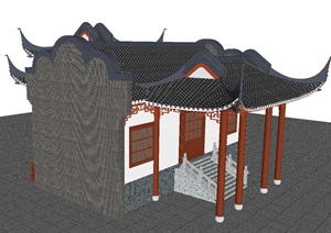 三个古典中式戏台方案ＳＵ设计模型