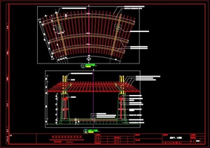 双柱弧形廊架设计cad详图