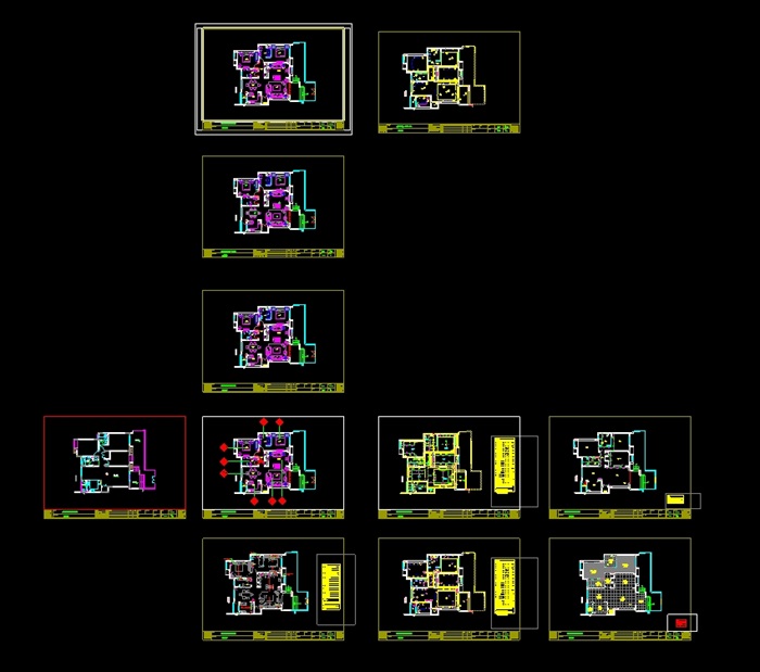 大都会风格住宅室内设计cad施工图(4)