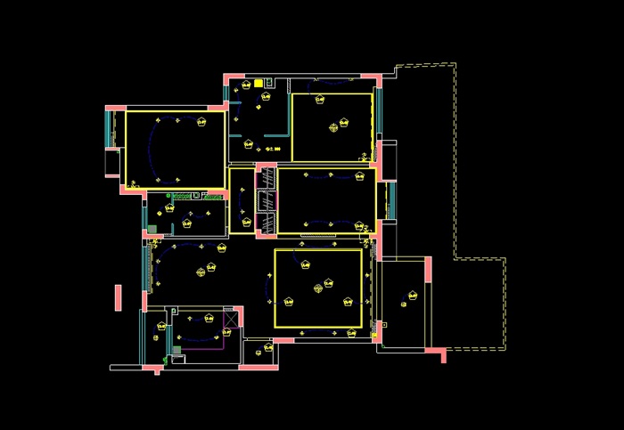 大都会风格住宅室内设计cad施工图(2)