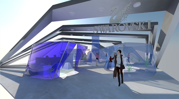 施华洛世奇品牌展厅设计方案ＳＵ模型(2)