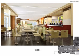 某现代风格详细完整餐饮空间cad施工图及效果图